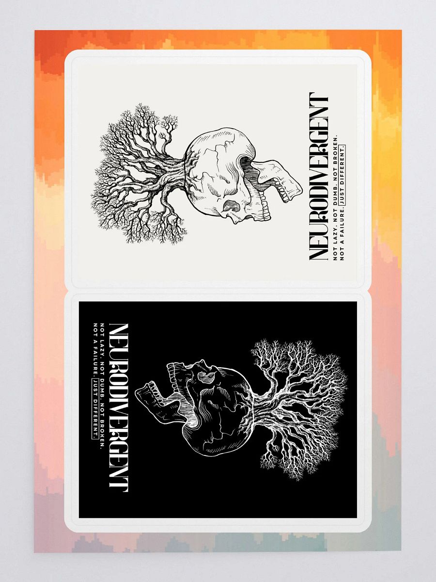 NEURODIVERGENT SKULL sticker sheet product image (3)