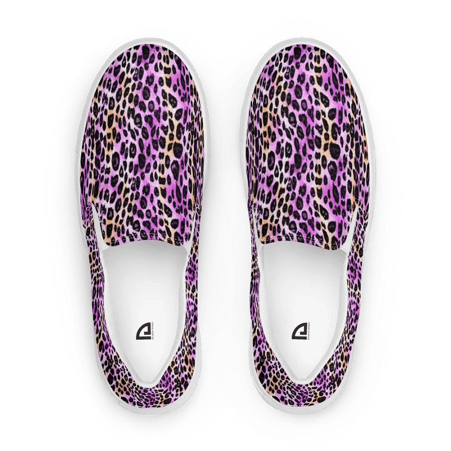 Purple Beige Leopard Women Canvas Shoes product image (1)