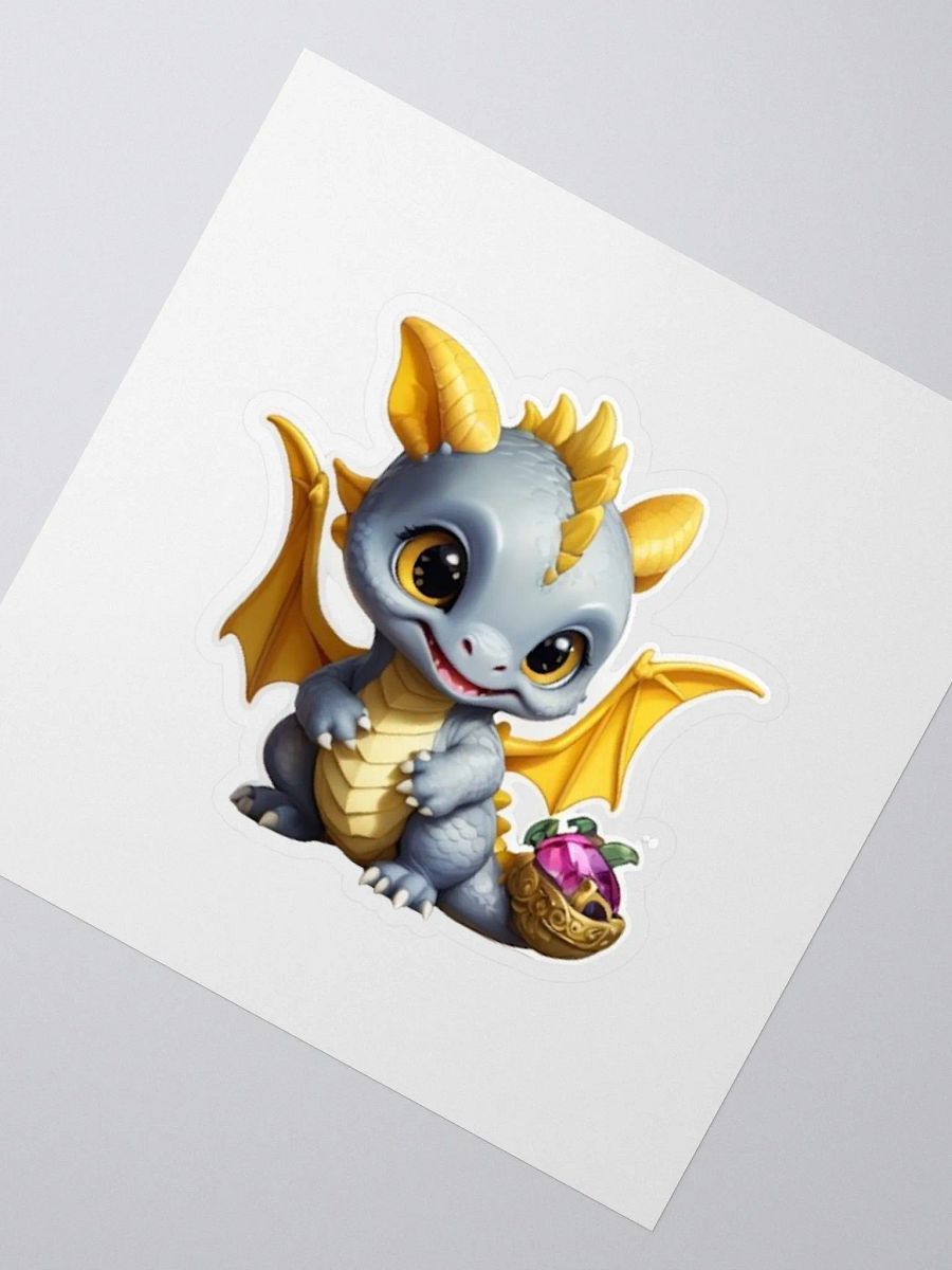 Cute Gray and Yellow Baby Dragon Sticker product image (5)