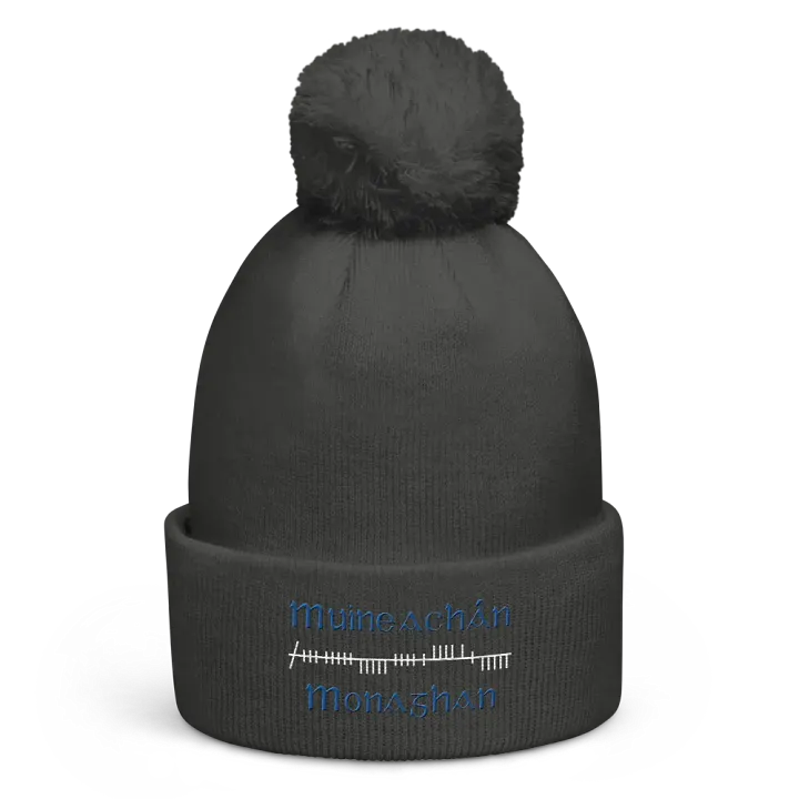 Monaghan/Muineachán Orthodox style Ogham embroidered Pom-Pom Beanie product image (4)