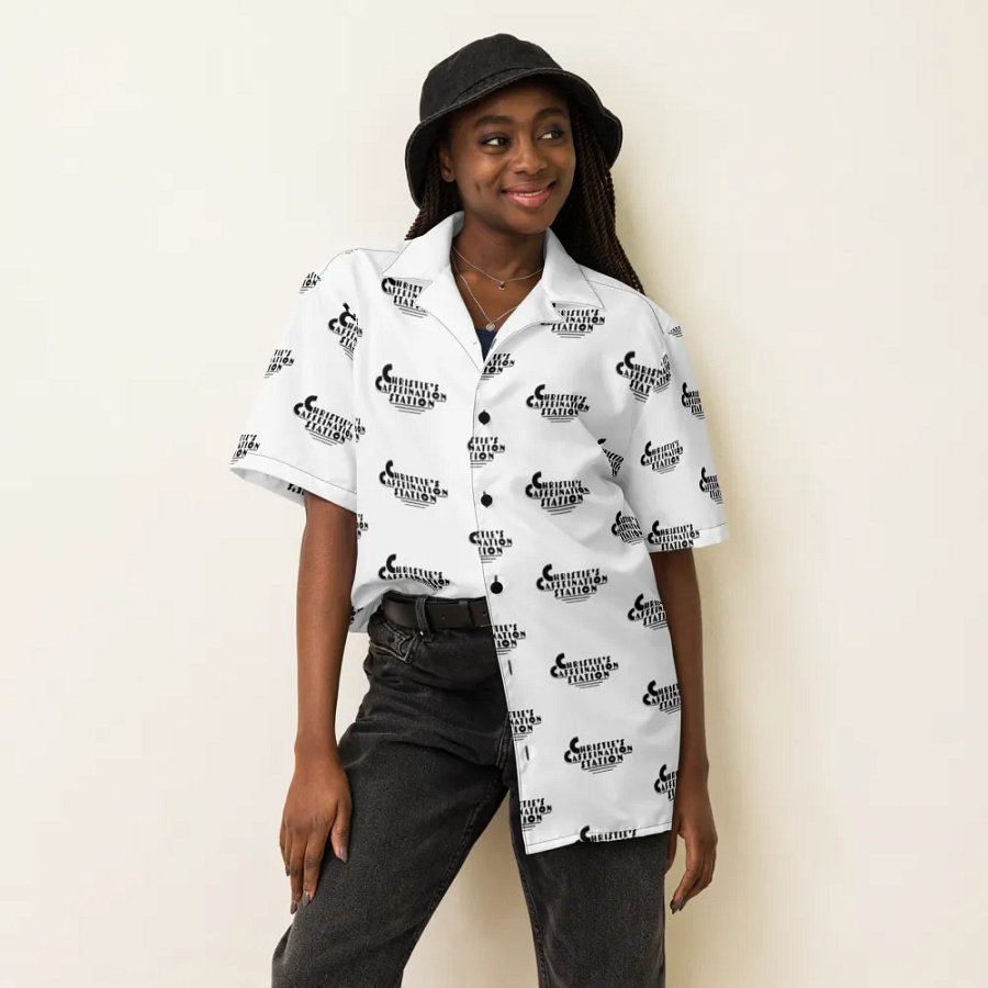 Black Text Logo Hawaiian Shirt - Unique Pattern Design product image (6)