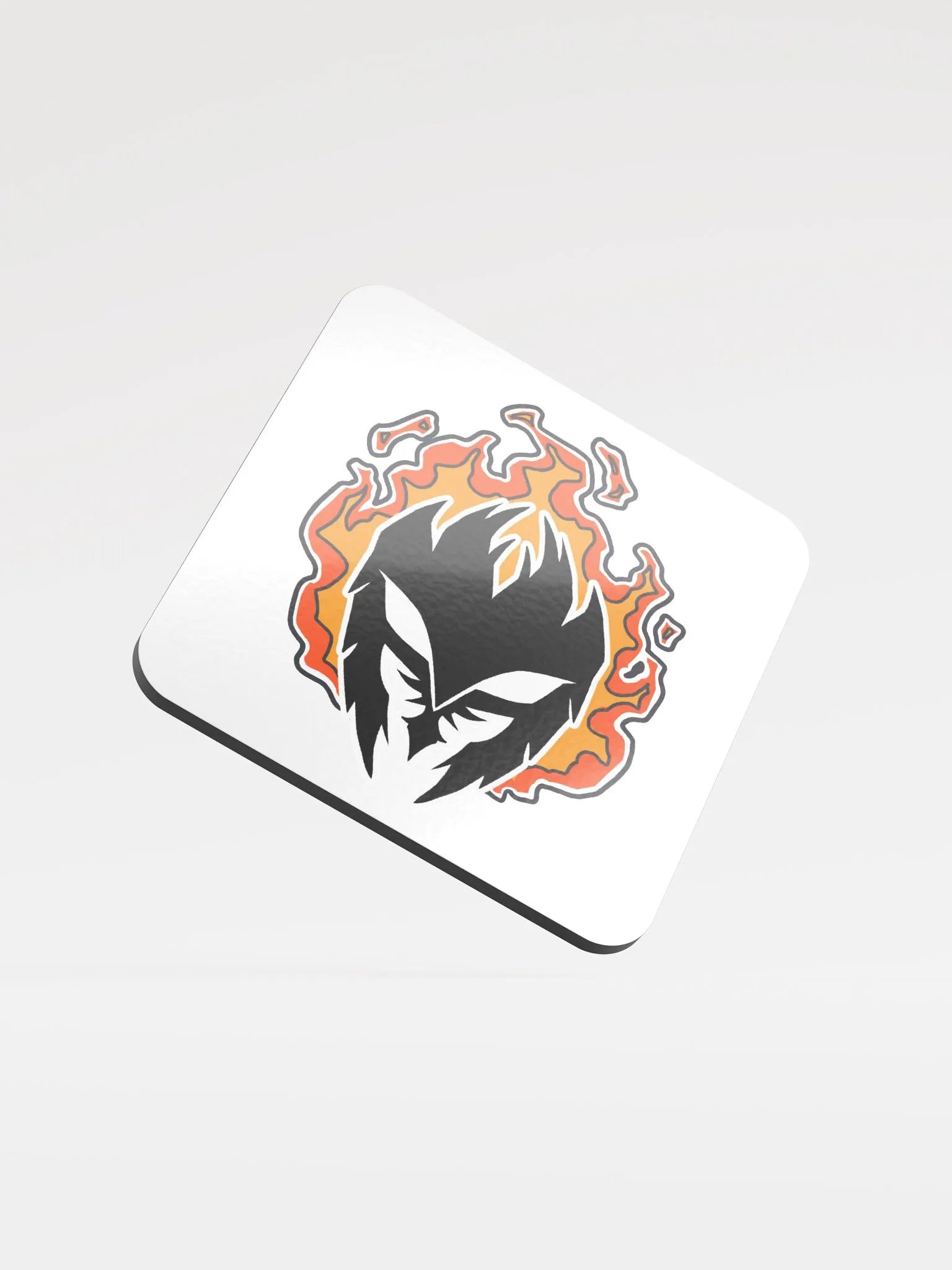 Mask Icon v2 (Black) Coaster (White) product image (1)