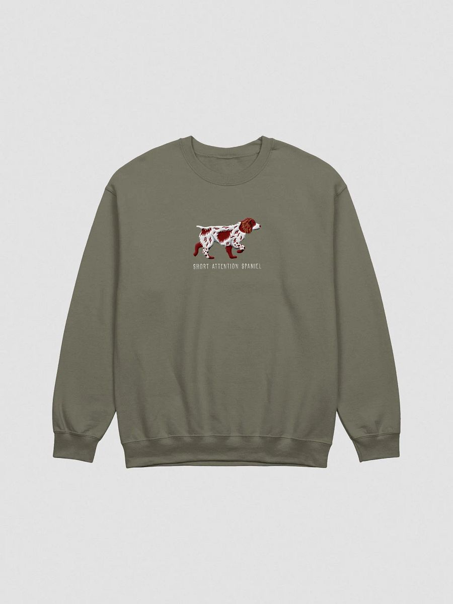 Short Attention Spaniel Sweatshirt (Embroidered) of a Working Cocker Spaniel(Liver & White) product image (4)