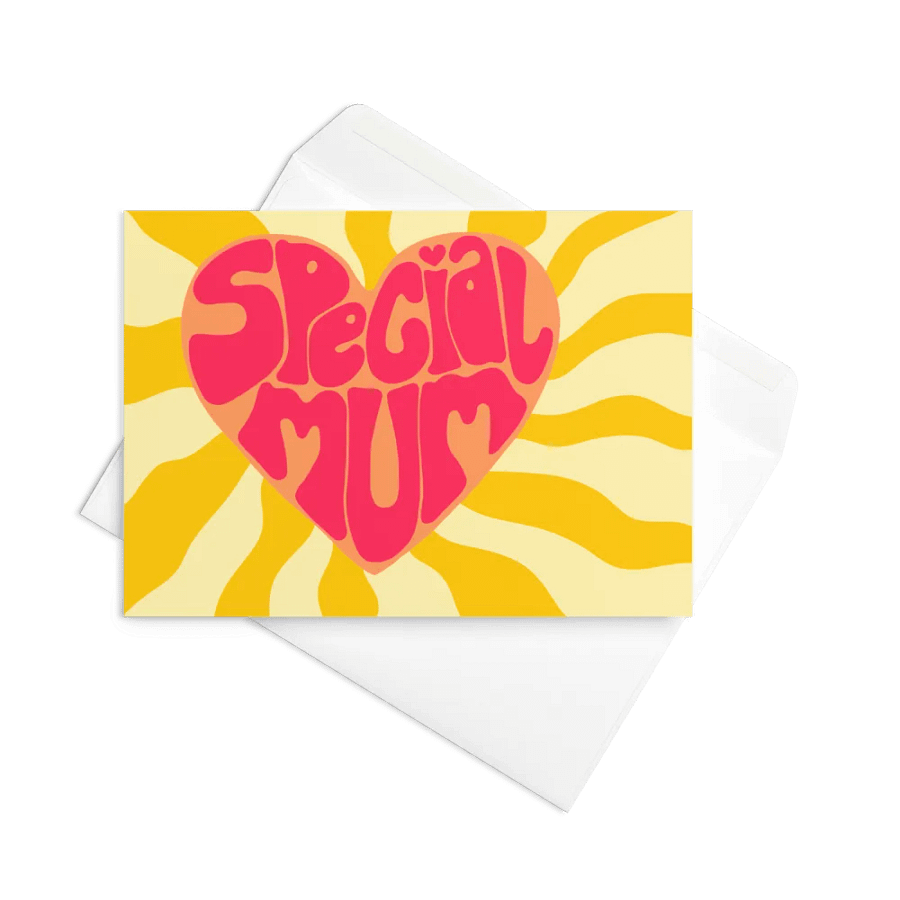 Special Mum sunburst retro landscape greetings card product image (12)