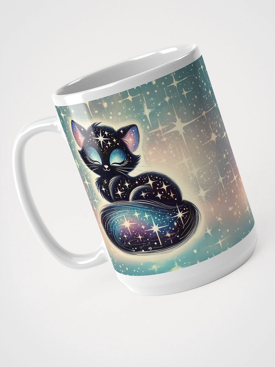 Celestial Kitty Cat - Glossy Black Mug product image (3)