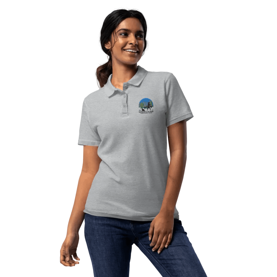 2024 National Specialty Women's Embroidered Gildan Pique Polo in White or Grey product image (3)