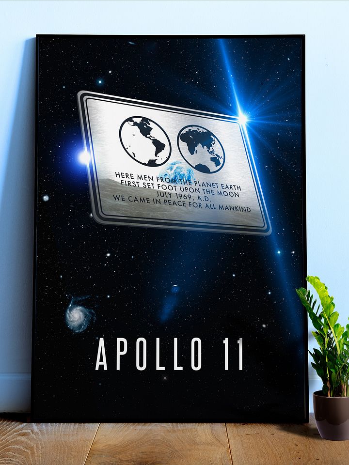 NASA Apollo 11 plaque, 3D with quote — space poster, science print product image (1)