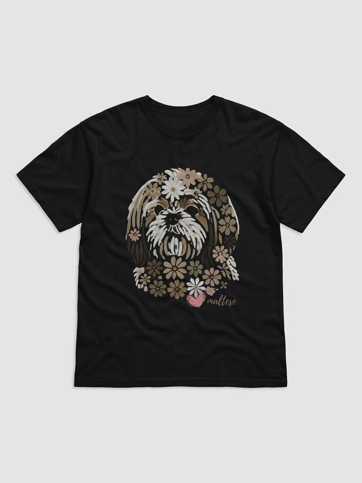 Floral Maltese Portrait: A Blooming Furry Friend product image (1)