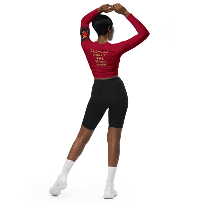 women oni crop top long sleeve (RED) product image (2)
