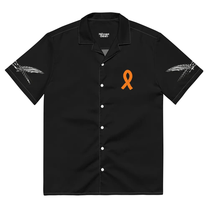 White HApex Gear White Logo Cancer Awareness Orange Ribbon. Black Hawaiian Shirt product image (2)