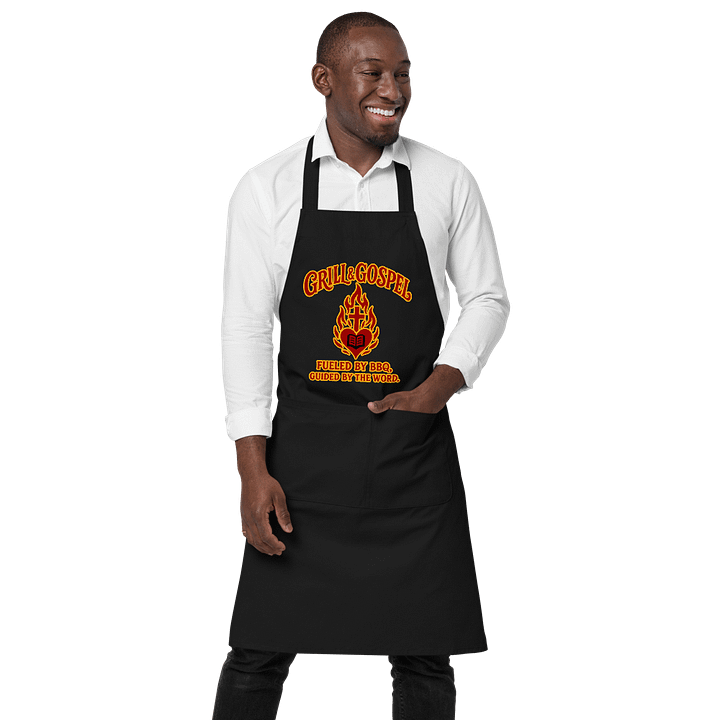Grill & Gospel Christian BBQ Apron– Fueled by BBQ, Guided by the Word product image (1)