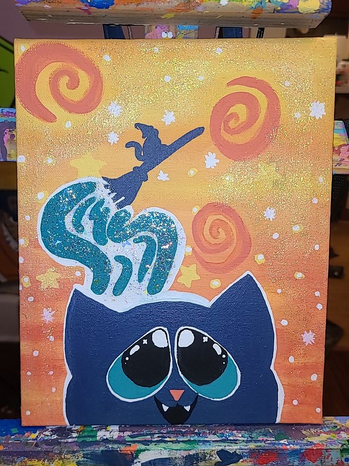 Lil' Kitty, Big Dreams 8x10 painting on canvas product image (2)
