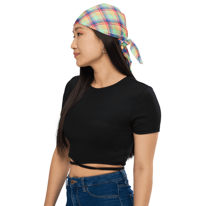 Bright Pastel Plaid Bandana product image (1)