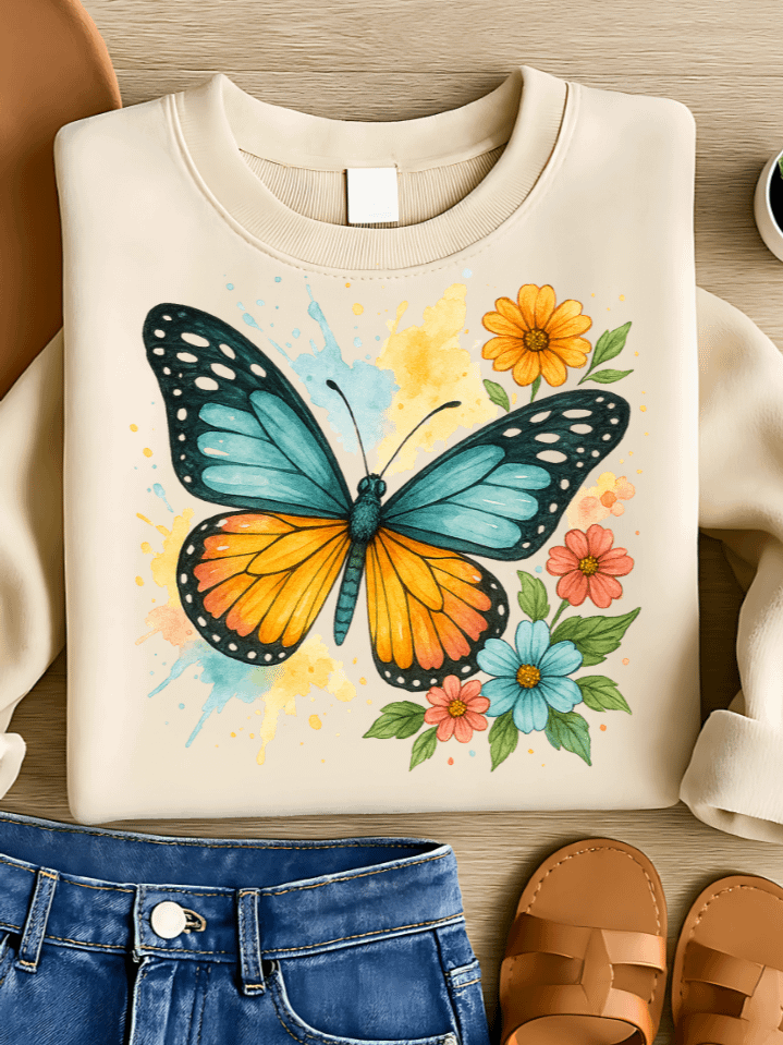 Spring Butterfly Sublimation PNG – Vibrant Butterfly Clipart for T-Shirts – Colorful & Delicate Seasonal Design – 300 DPI Instant Digital Download product image (1)