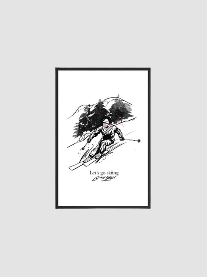Let's Go Skiing Wood Framed XL Poster product image (1)
