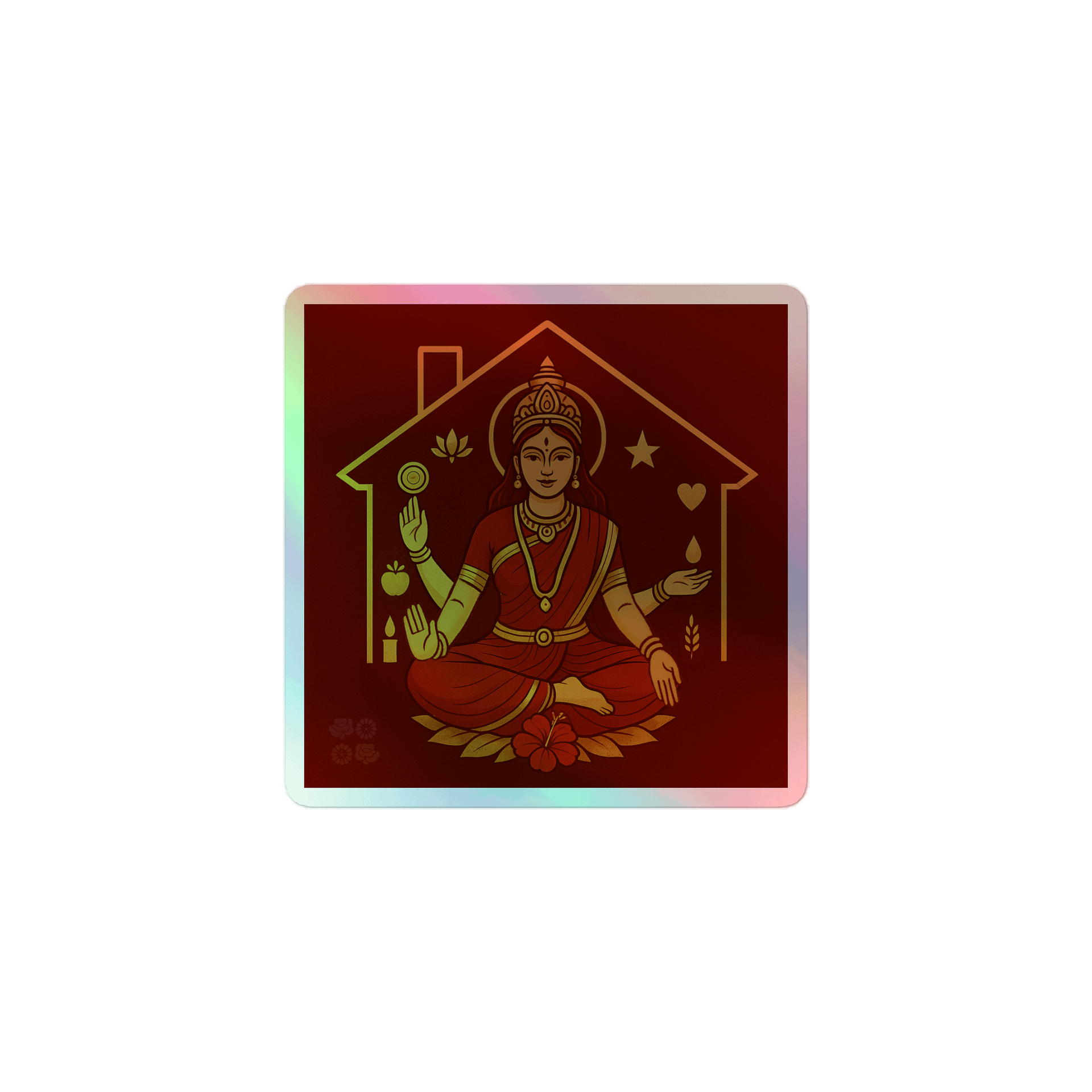 Goddess Ritual, Happy Home with Ashta Lakshmi Holographic Sticker product image (1)
