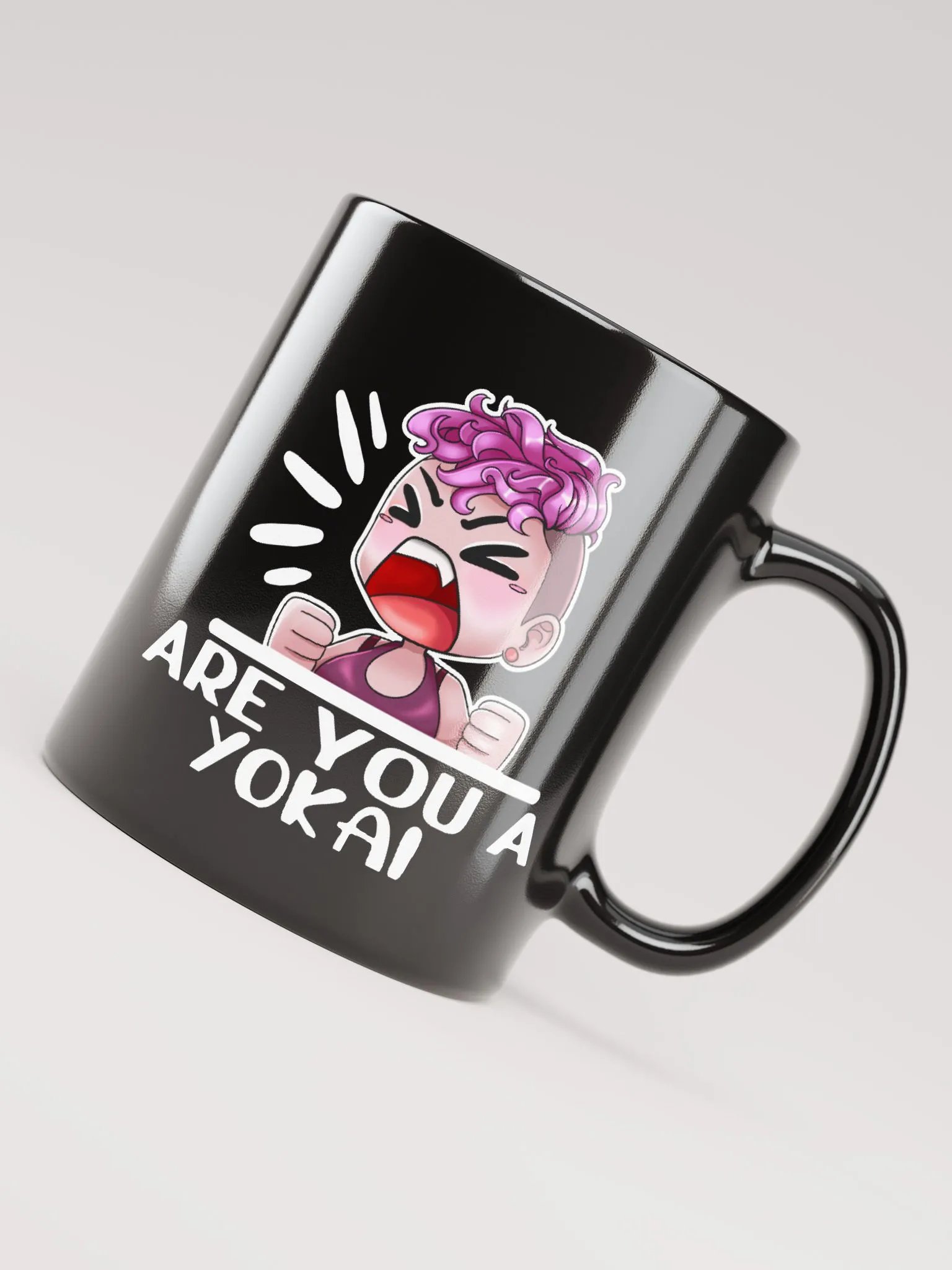 ARE YOU A YOKAI Coffee Mug (White Lettering) product image (3)
