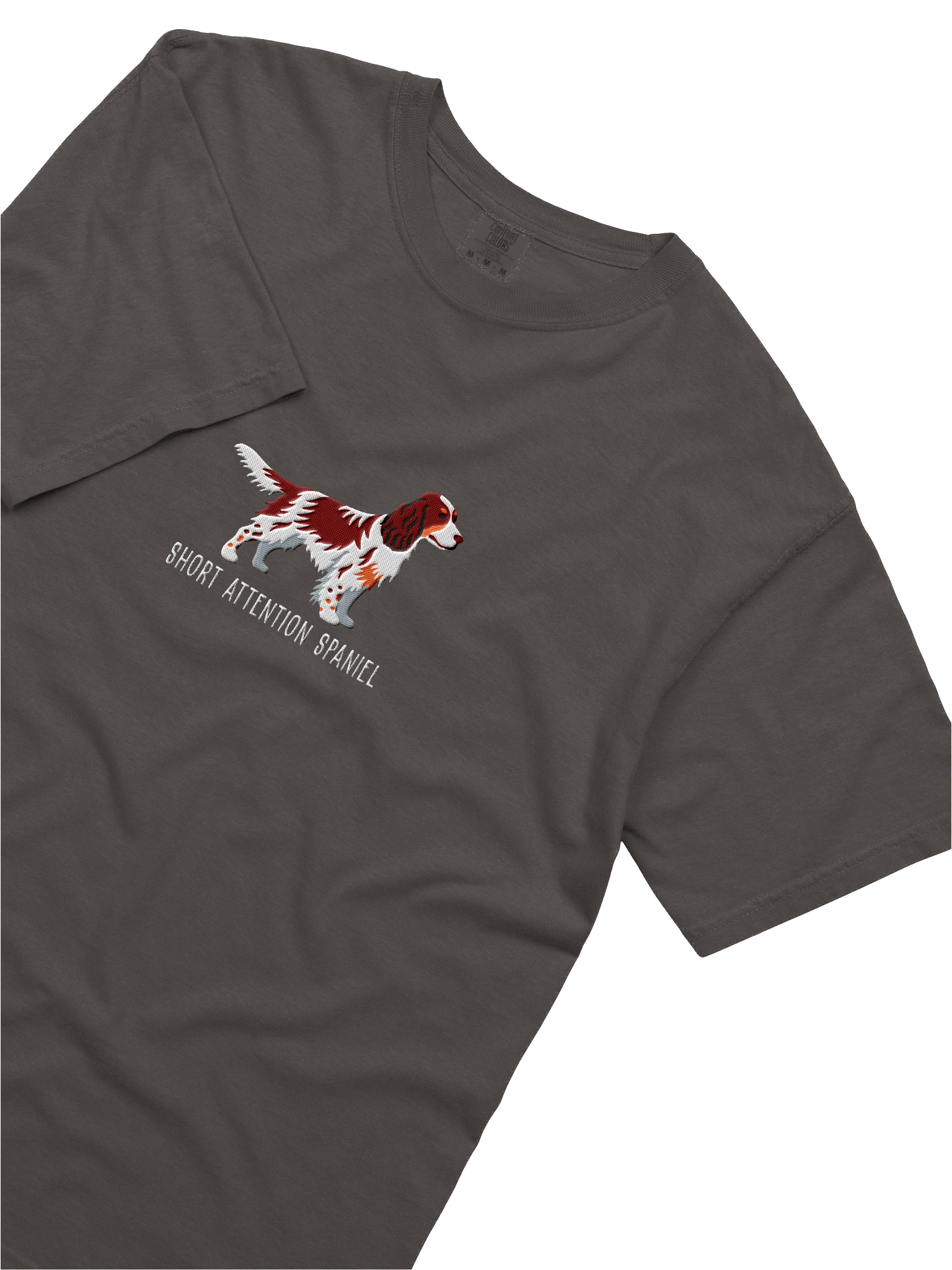 Short Attention Spaniel T-Shirt(Embroidered) of a Springer Spaniel(Liver Tricolor) product image (29)