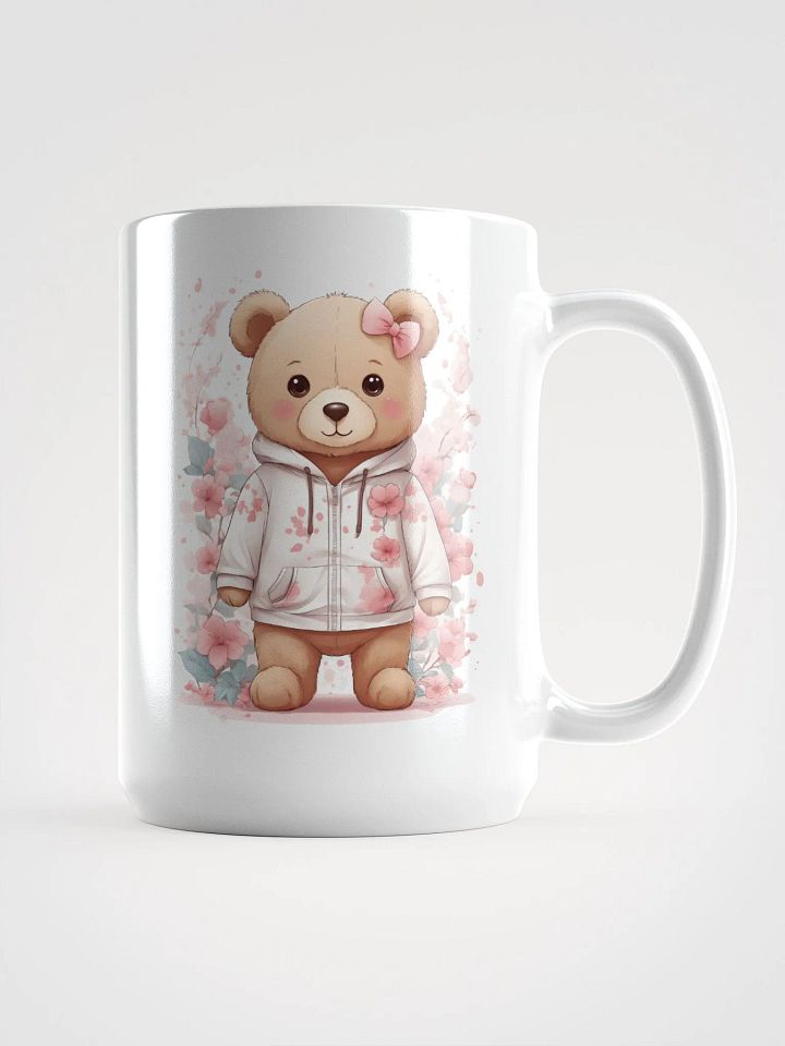 Floral Teddy Bear White Glossy Mug product image (1)