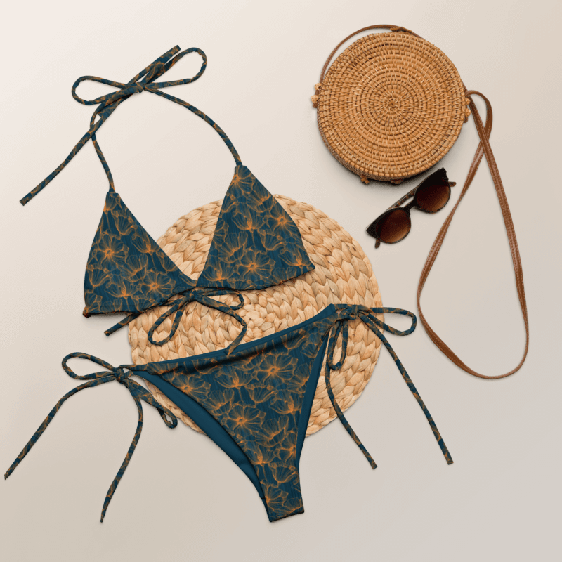 Dark Romantic Floral | Recycled String Bikini product image (12)