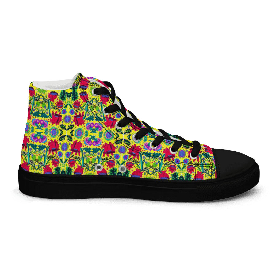 Abstract Poppy Flowers Ladies High Top Canvas Shoes product image (8)