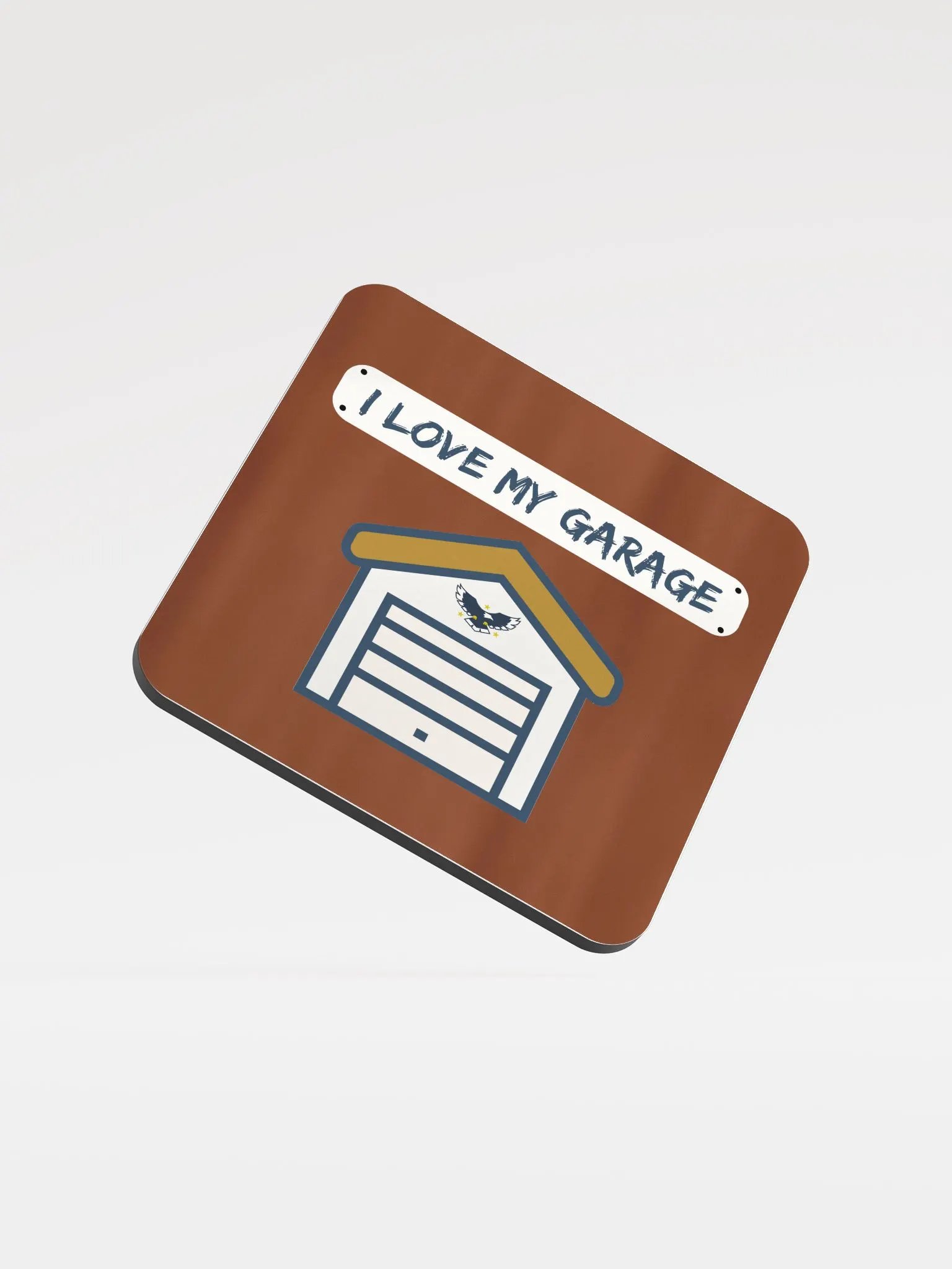 I Love My Garage - coaster - mahogany product image (1)
