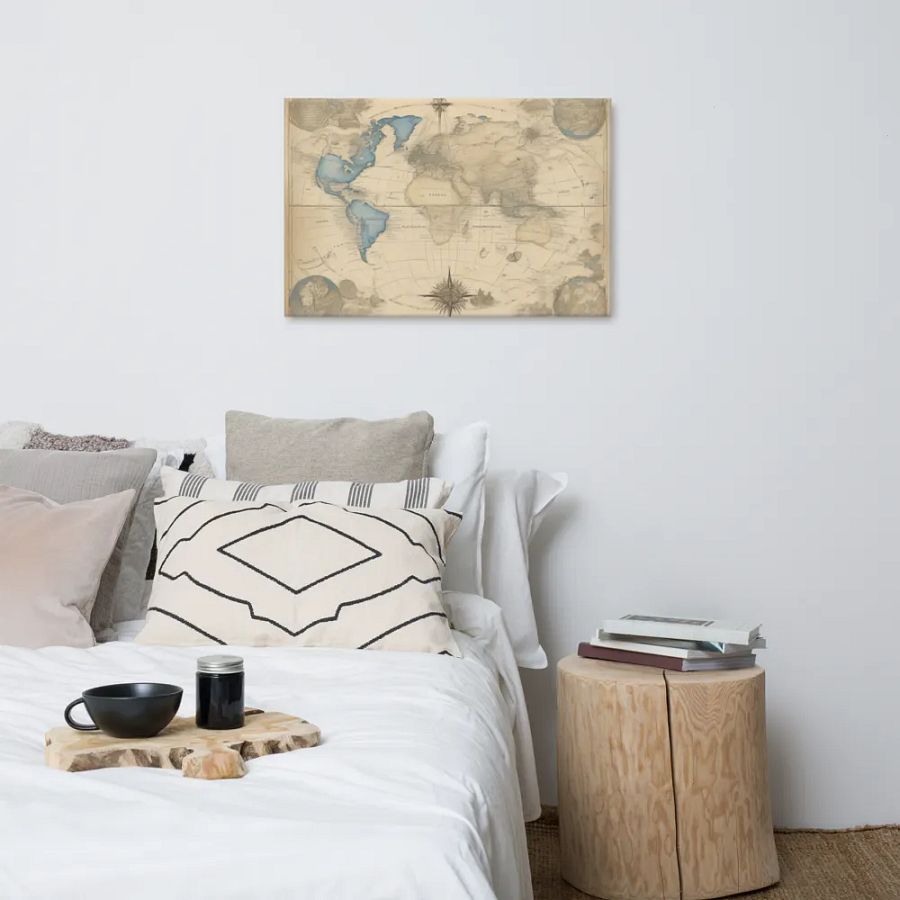 World Map for Wall Art | Earth Impressions Hand-Drawn World Map [24
