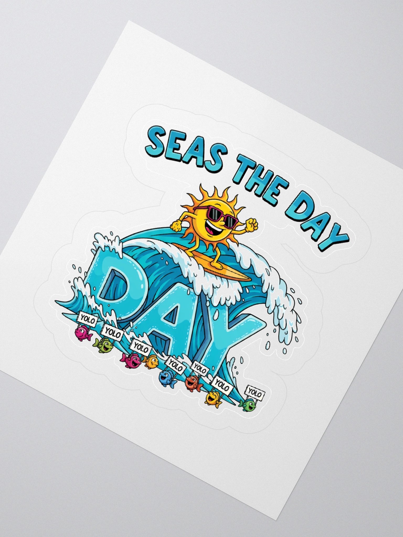 Surfing Sun Kiss Cut Stickers product image (6)