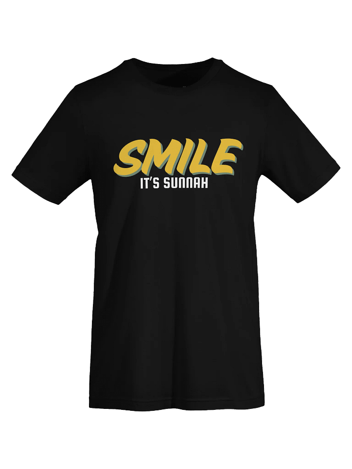Dark "Smile It's Sunnah" T-Shirt in Golden Yellow product image (1)