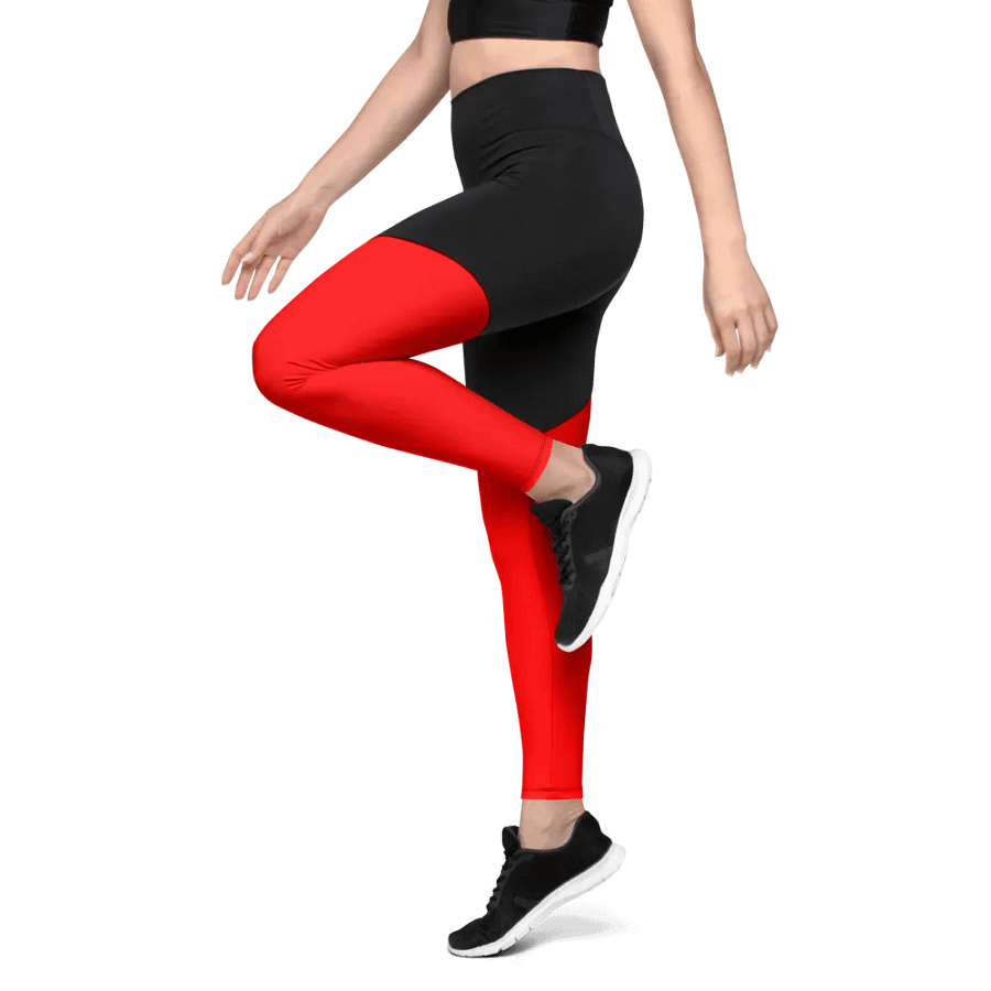 Plain Color Red Sports Leggings product image (4)