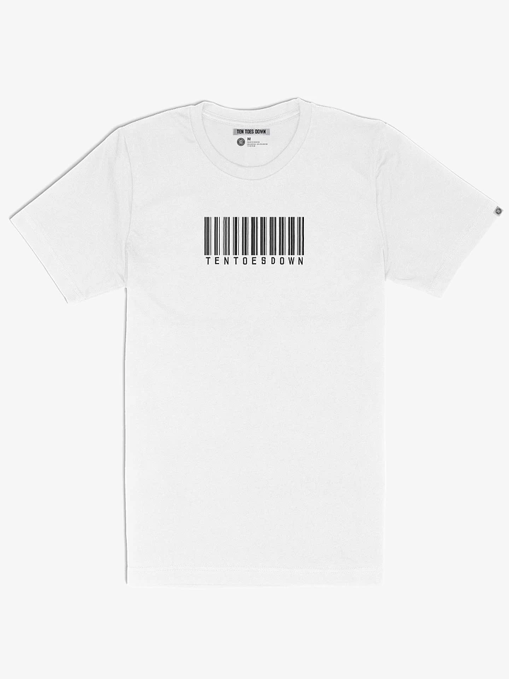 Ten Toes Down Barcode White T-Shirt product image (1)
