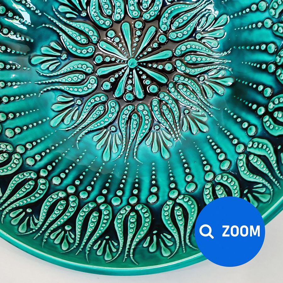 Ceramic turquoise bowl (20 cm) — handmade pottery, handmade ceramic, home decor, handmade gift, Turkish ceramic product image (5)