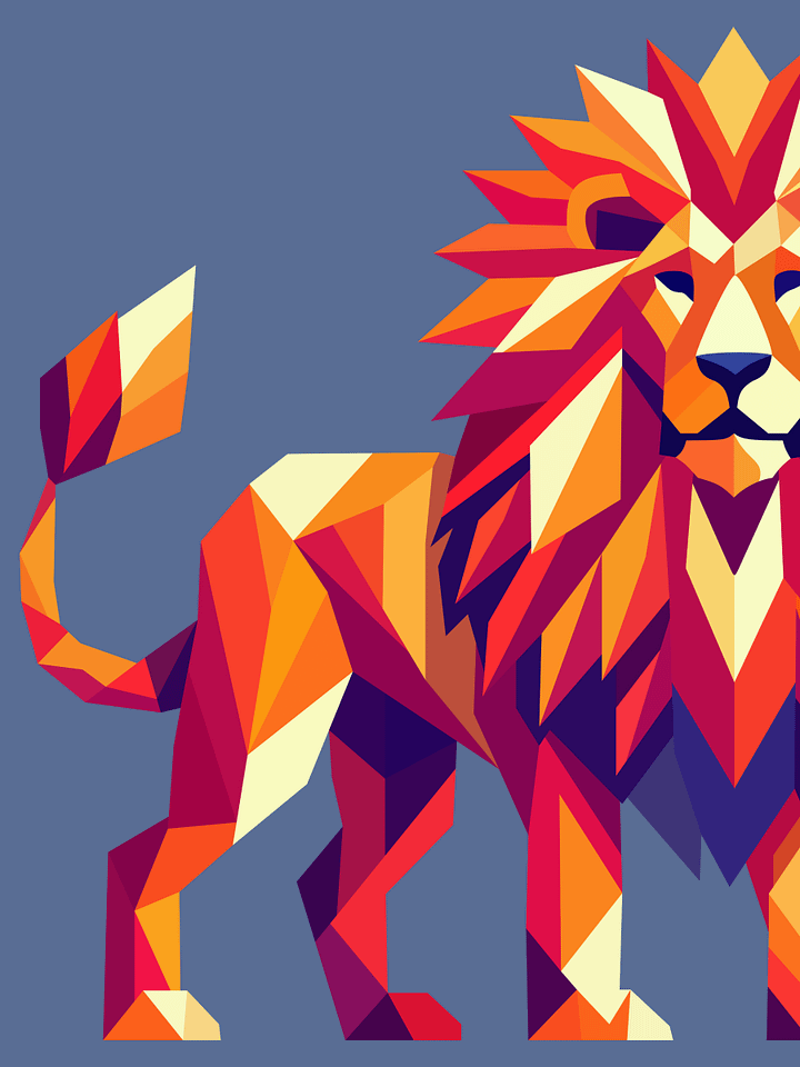 Free Geometric Lion PNG Art - Transparent Background, Low Poly Animal Illustration product image (2)