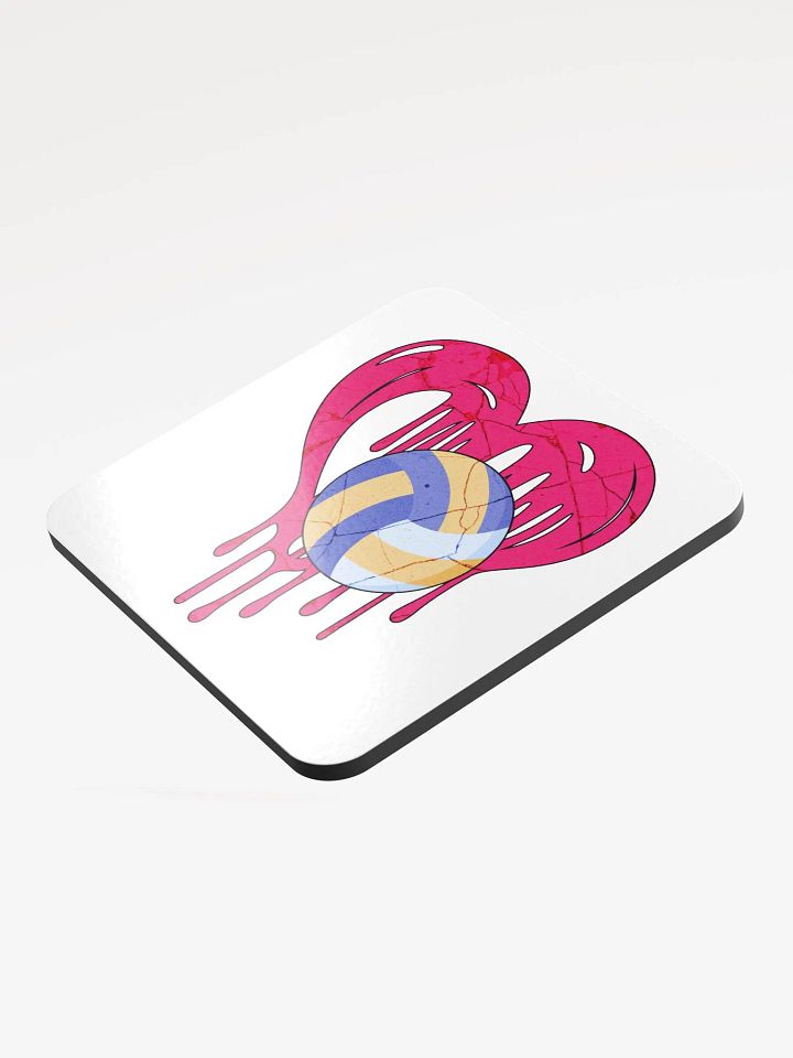 Heart Volleyball Love Cork Coaster product image (1)