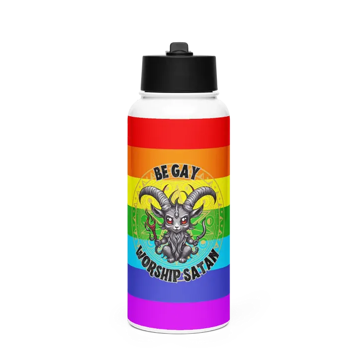 Be Gay Worship Satan Water Bottle product image (1)