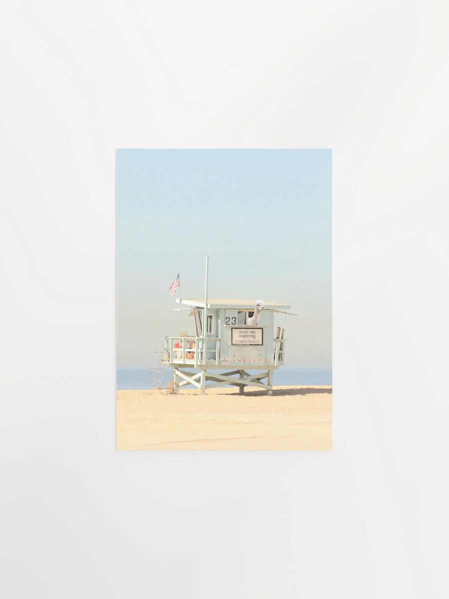 Never Stop Exploring Venice Beach Alpaca Lifeguard Tower Poster product image (8)