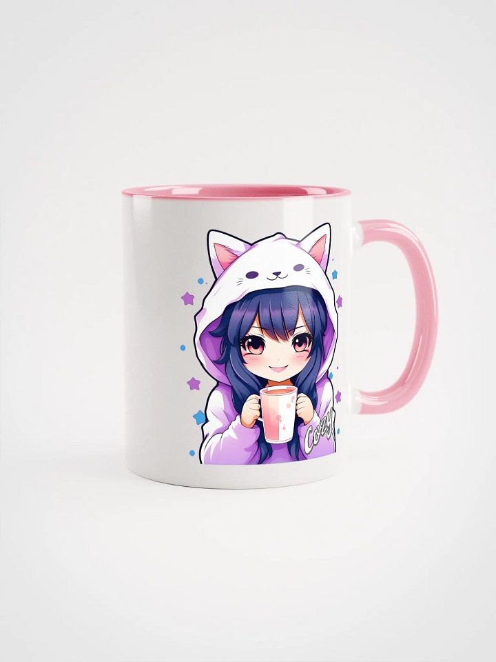 Cozy Kawaii Anime Girl - Ceramic Mug with Color Inside - v1 product image (1)