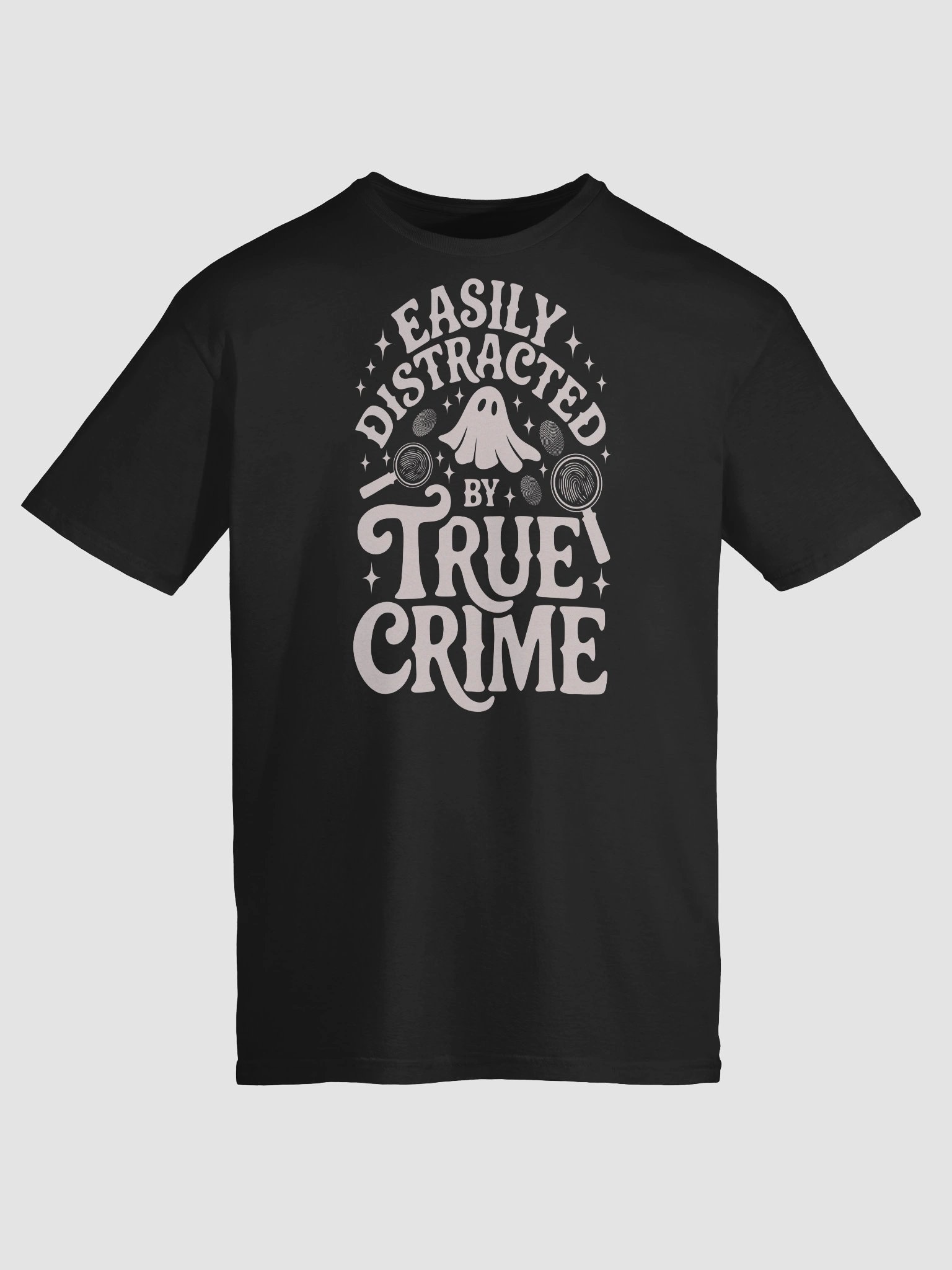 Easily Distracted by True Crime Spooky Halloween Ghost T-Shirt product image (10)
