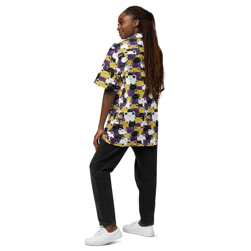 Frog-waiian Shirt Nonbinary Flag Colors product image (12)