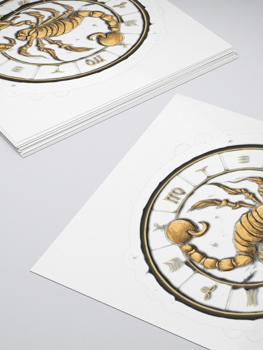 Exclusive Scorpio Zodiac Sticker: Gold Scorpion with Zodiac Wheel - Perfect for Astrology Enthusiasts and Unique Gifts! product image (12)