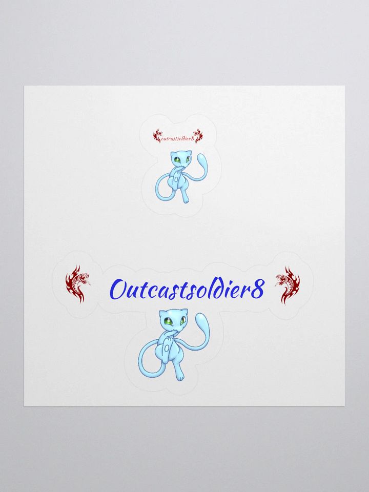 Whimsical Blue Cat Kiss Cut Stickers product image (2)