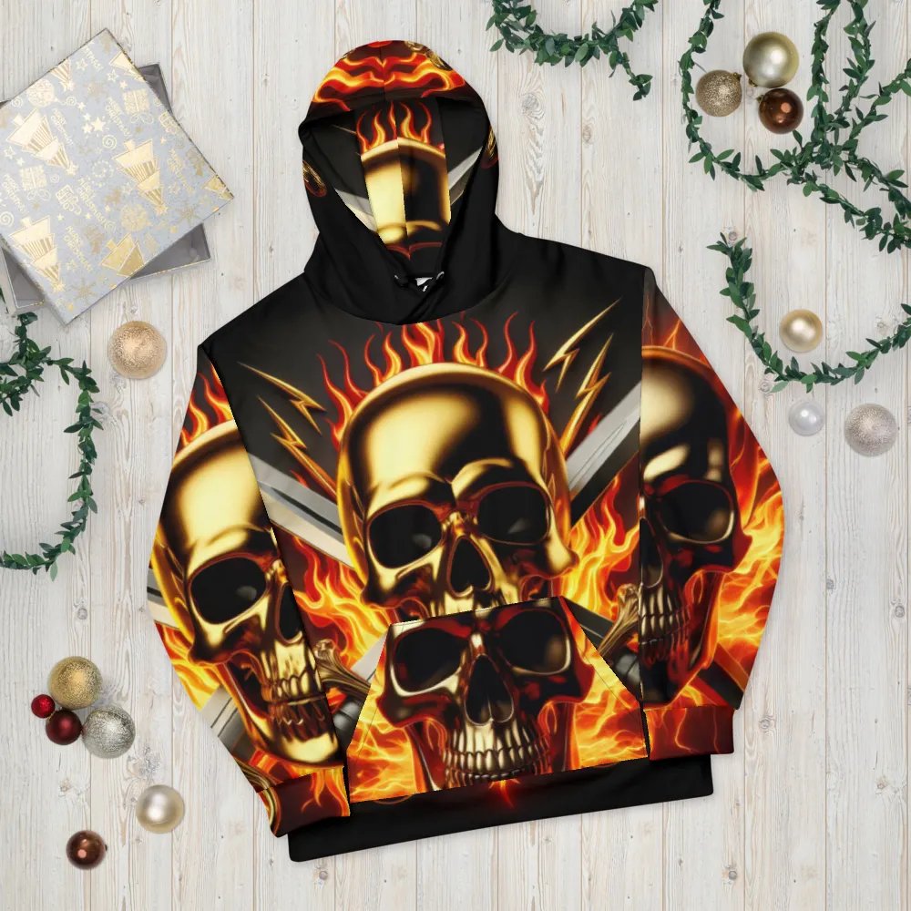 Golden Skull & Crossed Swords - Unisex Skull Hoodie #46 product image (10)