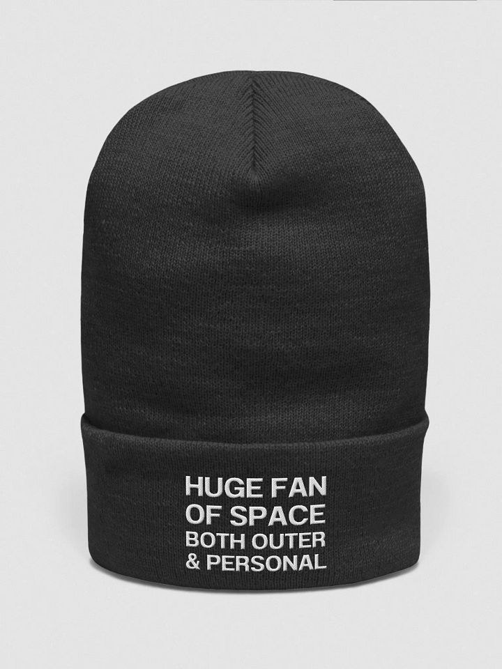 HUGE FAN OF SPACE BOTH OUTER & PERSONAL Embroidered Beanie Hat product image (1)