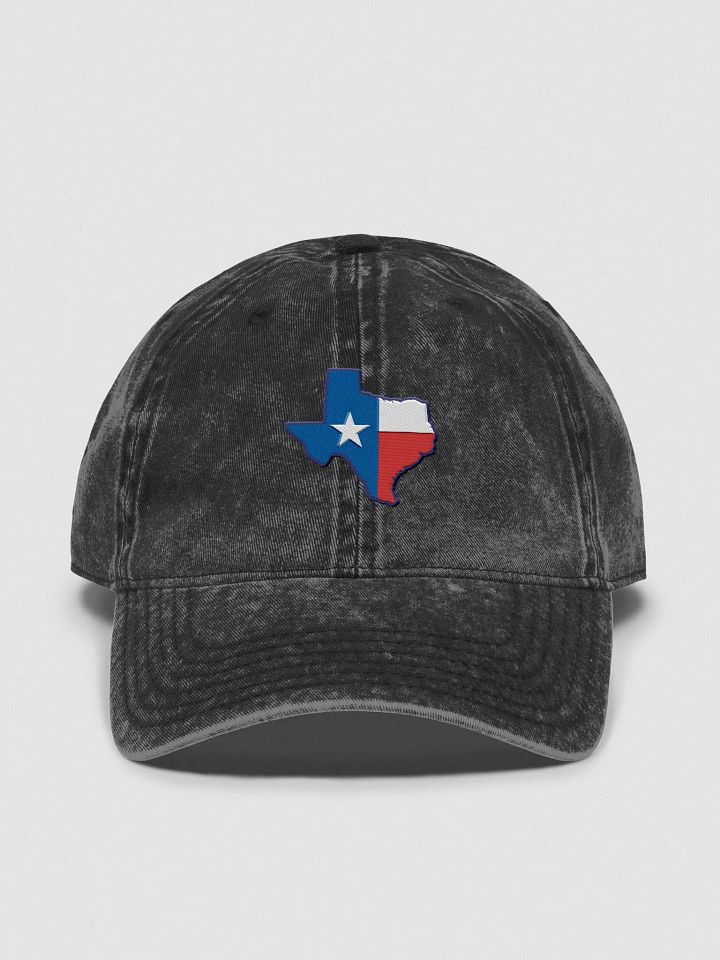 State Shaped Texas Flag Embroidered Vintage Wash Hat product image (1)