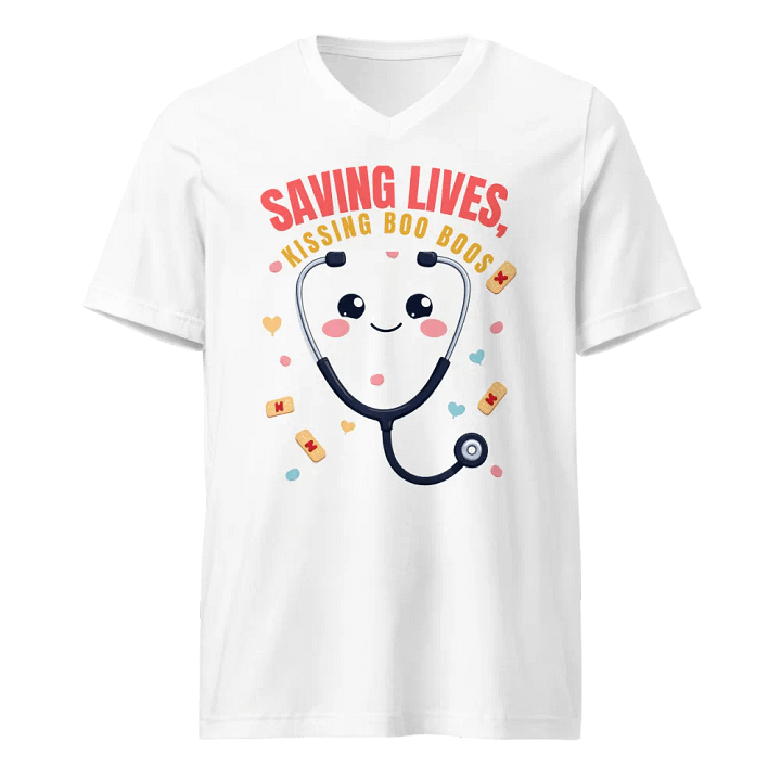Smiling Stethoscope Saving Lives v-neck Tee product image (5)