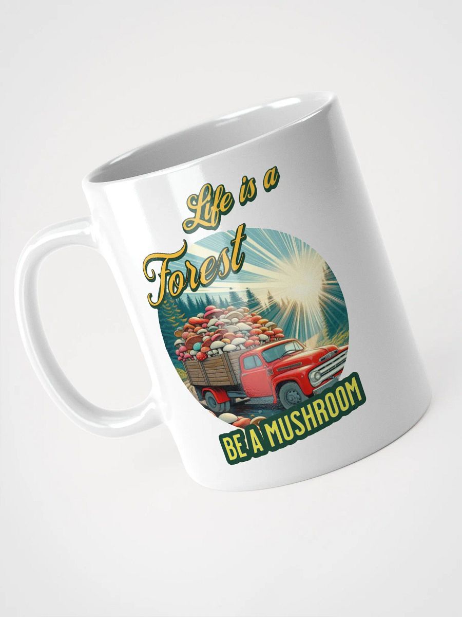 Life is a Forest Be a Mushroom - Mushroom Quote - Vintage Style Fungi Mug product image (3)