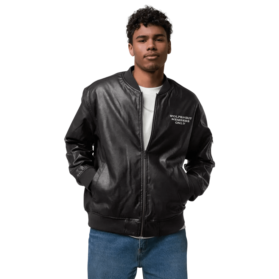 Wolfspirit Members Only Faux Leather Bomber Jacket product image (3)