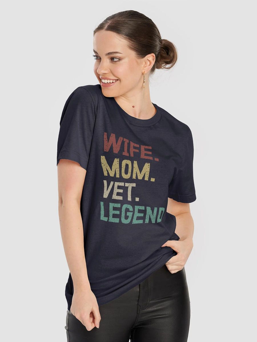 "Wife-Mom-Vet-Legend" t-shirt (dark background) product image (2)