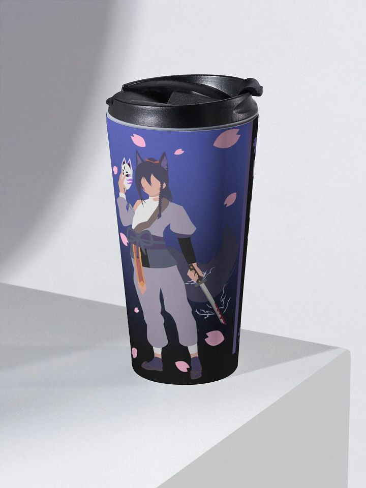 Stainless Steel Travel Mug - LowPro | Dark Mode | Blue Fade product image (2)