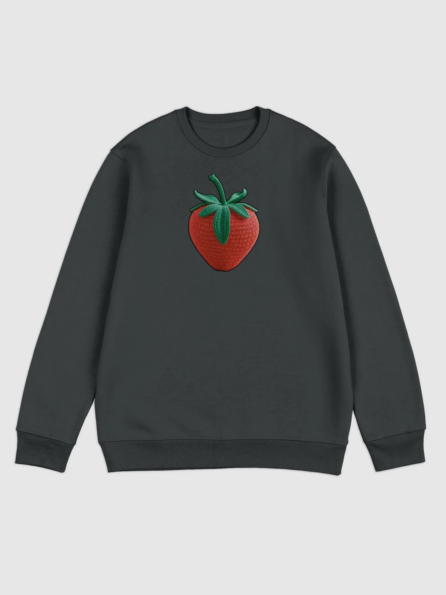 CozyAvocado Black Unisex Eco Sweatshirt Strawberry #1 product image (1)